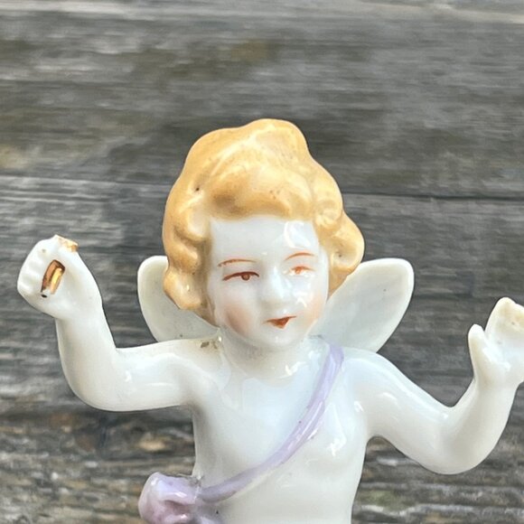 Vintage Cherubs Angel Band Porcelain Figurines Japan Violin & Conductor - Picture 10 of 14